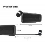 Wholesale Retractable Clip On Bluetooth Headset Earbud (Black)